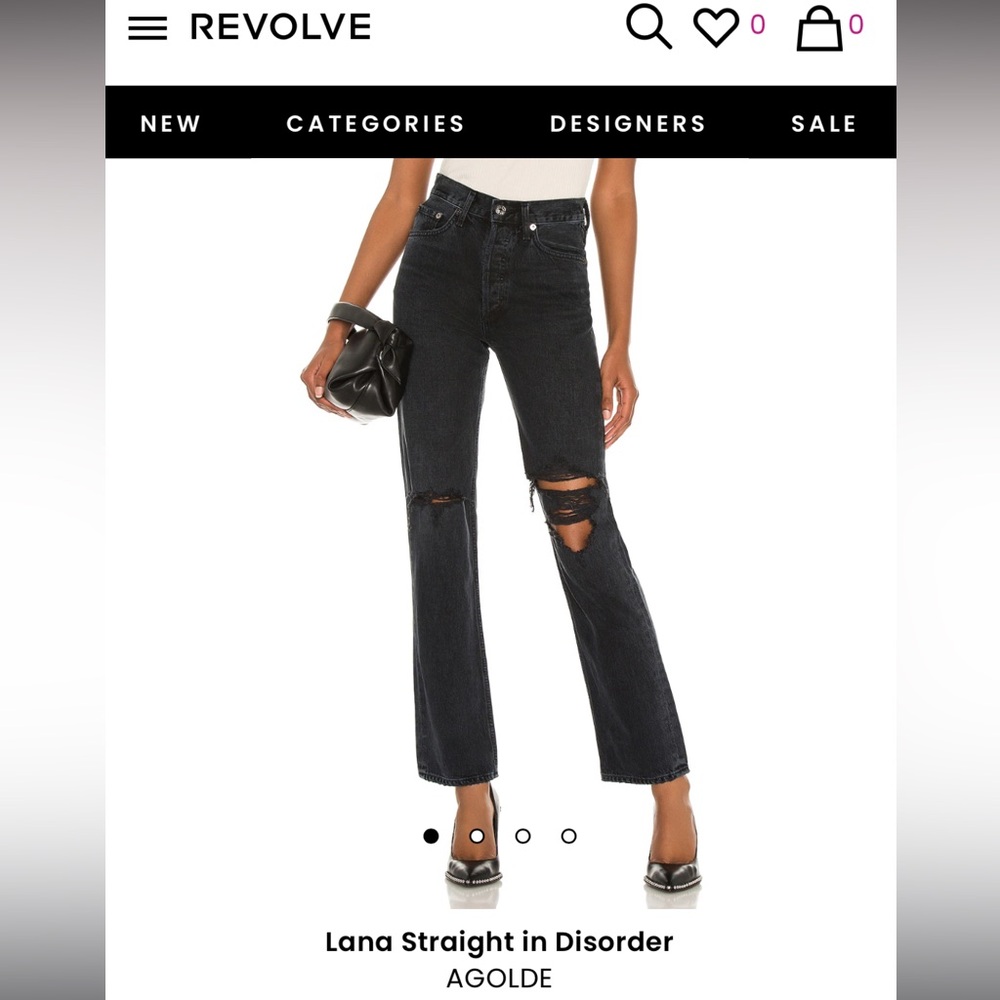 Agolde Black Distressed Women Jeans